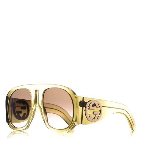 gucci red yellow brown sunglasses|gucci aviator style sunglasses.